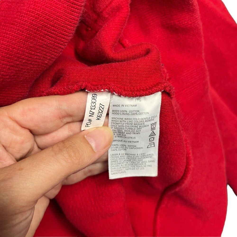 Nautica Half Snap Hoodie Pullover Sweater Red Navy Pockets Mens US XXL EUR XXXL - Picture 4 of 7